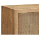 Natural Color Wood & Natural Rattan Doors Sideboard Cabinet